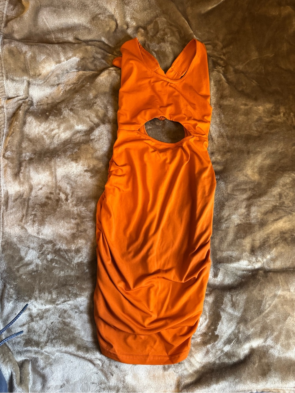 Ella Orange Sleeveless Cutout Bodycon Dress
